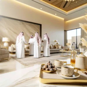 تقديم القهوة والحلويات في عيد الفطر